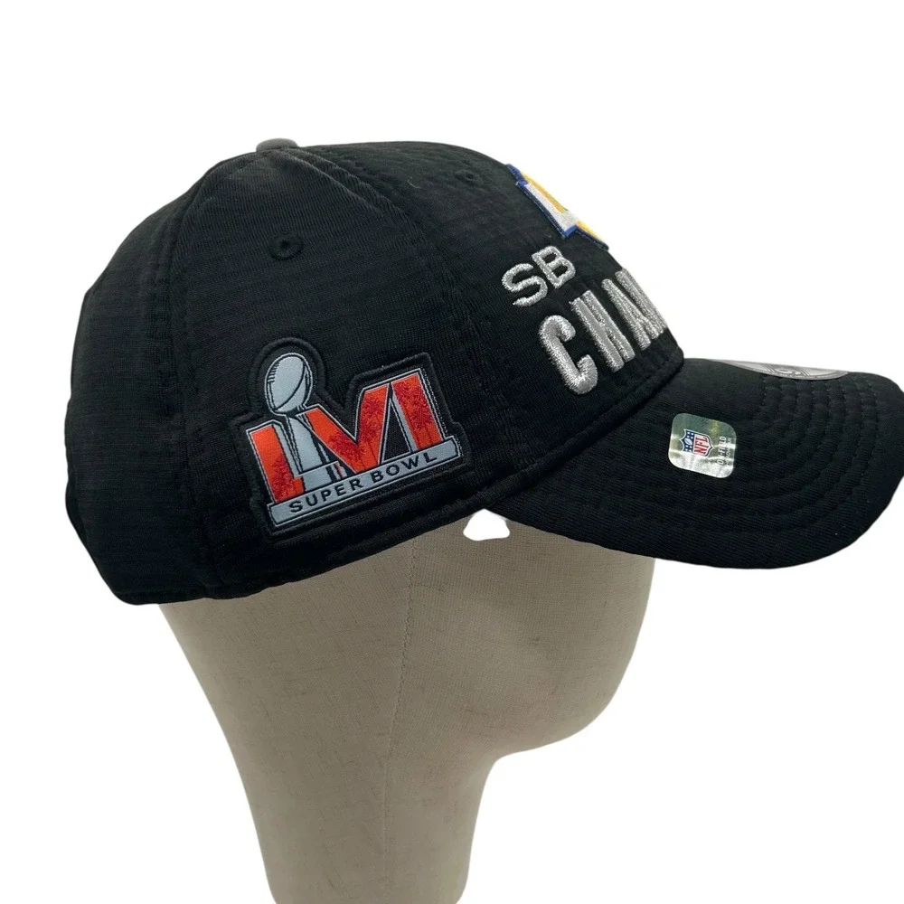 NEW Los Angeles Rams Hat Black New Era Super Bowl LVI Champion 9FORTY Adjustable